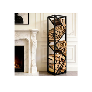 Firewood Rack - Adjustable Storage Holder for Fireplace & Outdoor Fire Pits - Durable Welded Joint, Easy Assembly, Multi-Space Decorative & Functional Log Rack - Ideal Stove Accessories
