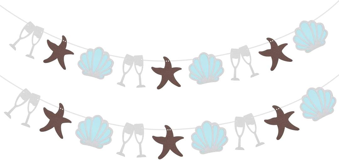 2pack Last Toast on the Coast Banner, Summer Beach Starfish Seashell Banner | Coastal Party Decor Banner for Beach Bach Last Toast on the Coast Party Decorations