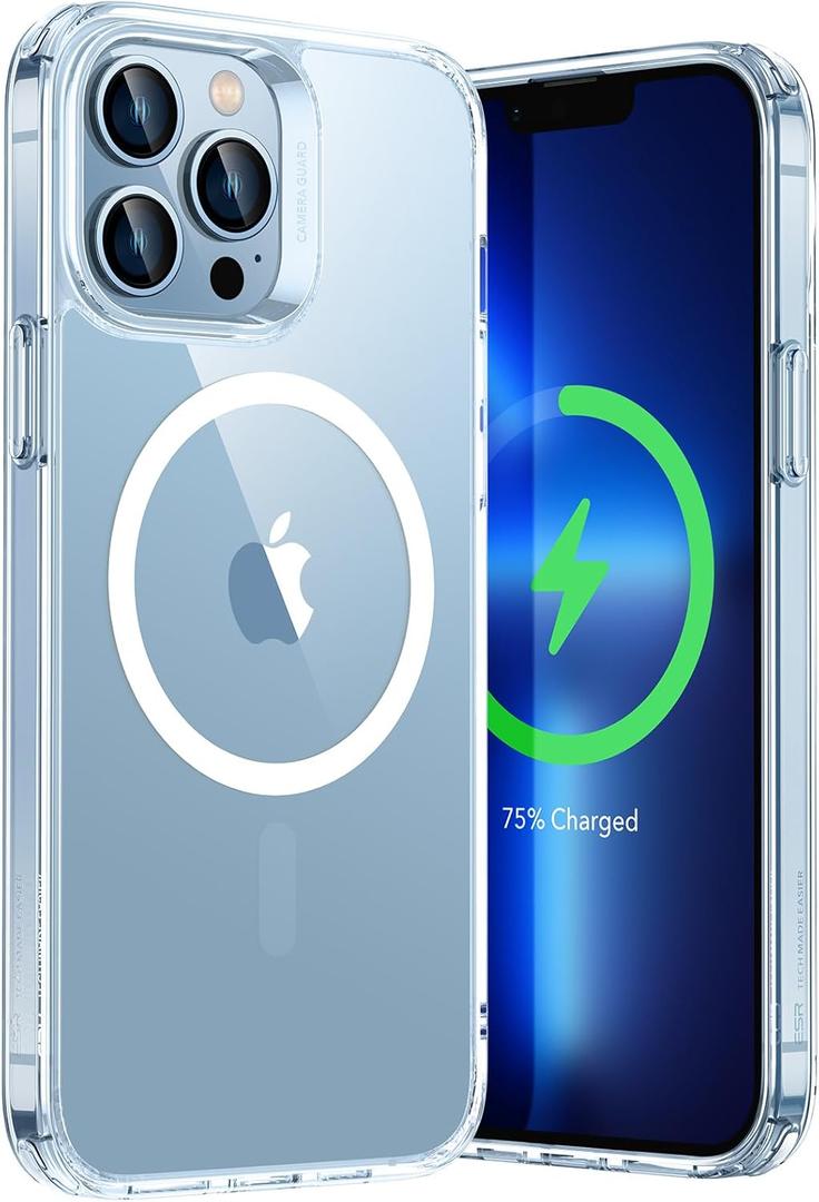 ESR for iPhone 13 Pro Max Case, Compatible with MagSafe, Shockproof Military-Grade Protection, Yellowing Resistant, Magnetic Phone Case for iPhone 13 Pro Max, Classic Hybrid Case (HaloLock), Clear
