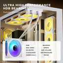 Prism4 Pro X3 120mm ARGB Reverse Case Fans,Infinity Mirror RGB Light Effect 5V 3PIN Motherboard Light Sync 800~1800RPM PWM PC Fan Suitable for Computer Case(Triple Pack White)