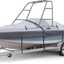 Ski & Wakeboard Tower Boat Cover 20-22ft for Wake Tower, 900D Marine-Grade Heavy Duty Boat Cover with Reinforced Stitching, All-Season Waterproof Boat Wrap for Winter, Fits Up to 106" Beam