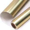Ribbli Gold Metallic Wrapping Paper Matte Gold Solid Color Paper Perfect for Birthday Christmas Baby Shower Wedding Valentine's Day- 30 Inch x 394 Inch (33Feet)