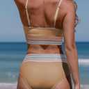 Herseas Women's High Waisted Bikini Sets 2 Piece Tummy Control Swimsuits Full Coverage Bathing Suit Summer Beach Swim Wear (Beige, XS)