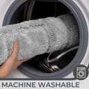 GRANNY SAYS Bathroom Toilet Rugs U Shaped, Bath Mats for Bath, Bathroom Rugs Non Slip Washable, Absorbent Microfiber Toilet Mat, Soft Plush Shaggy Bath Carpet, 20" x 24", Gray