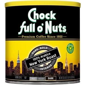 Chock Full o’Nuts New York Roast, Dark Roast Ground Coffee – Gourmet Arabica Coffee Beans – Bold, Full-Bodied and Intense Coffee (30.5 Oz. Can)