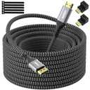 4K DisplayPort to HDMI Cable - 20FT, High Speed Active, Supports 4K@60Hz, 2K@120Hz, 1080P for HDTV, Monitor, Projector