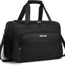 Travel Duffle Bag for Women, Underseat Carry On luggage Bag Foldable Overnight Weekender Hospital Bag Lightweight Airplanes Personal Item Travel Tote Bag for Women Birthday Gifts, 18IN Black