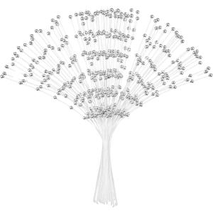 50 Pack Crystal Christmas Tree Picks Pearls for Flower Bouquet
4mm Wedding Pearl Bouquet String, Clear Artificial Bead Drop Bouquets, for Home/Office Table Top Wedding Festival Decor