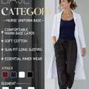 4 Pack Women's Underscrub T-Shirts, Long Sleeve 65% Cotton Tees Slim Fit Scrub Tops Scoop Neck Basic Layer Shirts (L)