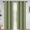 Yakamok 84 Inch Length Blackout Curtains for Bedroom, Thermal Insulated Room Darkening Grommet Solid Window Drapes for Living Room,42W x 84L,Sage Green,2 Panels