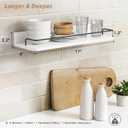 Forbena White Floating Shelves Bathroom Shelves Over Toilet Set of 3, Bathroom Organizers and Storage Shelves Wall Mounted, Modern Wood Corner Wall Shelf for Bedroom Closet -White and Dark Grey