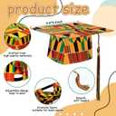 2 x Cuffbow Kente Graduation Cap African Graduation Hat Kente Grad Custom African Grad Accessories for Black Student Graduates Ceremonies College Celebration Party Supplies
