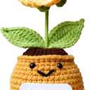 2 x Positive Emotional Support Crochet Corn Poppy Flower Plant  Thank You Appreciation Gift for Women, Men, Mom, Teacher, Coworker, Friend