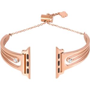 Stainless Steel Bands Compatible with Apple Watch 42mm/41mm/40mm/38mm 46mm/45mm/44mm iwatch Bands Series 10/9/8/7/6/SE/5/4/3/2/1, Women Dressy Bangle Wristband, Silver Black Rose Gold