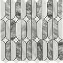 Mosaic Tile Backsplash Tiles for Kitchen 5 Sheets Bathroom Floor Wall Interior Decorative Water-Jet Stone Mosaic Tiles for Kitchen Wall Floor Backsplash 4.78 Square Feet (Gray and White)