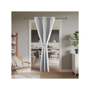 Joydeco Blackout Door Curtain for Doorway Privacy 78 Inches Long, Grommet Closet Curtain for Open Closet, Room Divider for Bedroom Living Room (White, 40Wx78L)