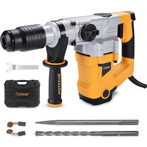 Hoteche 1-9/16-Inch SDS Max Rotary Hammer Drill - 12.5A 3 Funtions Heavy Duty Demolition Hammer for Concrete Drilling with Drill Bit, Chisel and Carrying Case