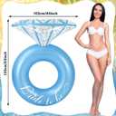 Bride Diamond Ring Pool Float & Towel Set Bachelorette Party Decor Inflatable Diamond Pool Float Bridal Shower Gift Engagement Party Favors Swimming Tube River Wedding Photo Prop Blue 53 x 40"
