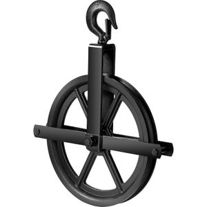 Scaffolding Pulley Hoist, 12in Heavy Duty Wheel Block with Ball Bearings, 1000lbs Loading Lifting Cable Rope System for Construction Electric Lift