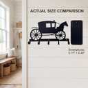 Vintage Carriage Key Holder Wall Mount, 5-Hook Cast Iron Key Rack & Wall Organizer, Decorative Key Hanger for Entryway, Hallway, Home and Office, Black (12.04x8.34inches)