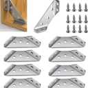 20 Pcs Stainless Steel Furniture Corner Connector with Screws Corner Brace Angle Corner Bracket for Shelves Wood Furniture Chair Drawer Cabinet