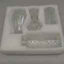 Set of 4 Glass Bud Vase Set, Small Vintage Clear Flower Vase Centerpieces for Table Bulk Cute Rustic Style Mini Vase for Home Decor Wedding Baby Shower Birthday Party