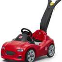 Step2 Whisper Ride Cruiser Kids Push Car, Ride On Toy, Stroller Substitute, Includes Seat Belt & Horn, Made of Durable Plastic, Max Weight 50 lbs., For Toddlers 18 Months - 4 Years Old, Red