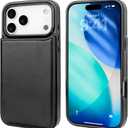ONETOP Compatible with iPhone 17 Pro Max Wallet Case with Card Holder, PU Leather Kickstand Card Slots Case, Double Magnetic Clasp and Durable Shockproof Cover 6.9 Inch (Black)