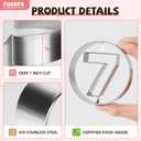 10PCS Number Cookie Cutters Set, Birthday Numbers 0-8(6 Reverses to 9) and A Round, Stainless Steel Cookie Cutters for Baking, Number Shaped Baking Tool for Homemaking Biscuits, Cookie, Dough