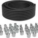 100 Ft 3/8 inch Hydraulic Hose with 20PCS 3/8" JIC 37 Female & NPTF Male Hydraulic Hose Fittings, Hydraulic Oil Flexible Hose -20 to 140 Coiled W.P.7685PSI