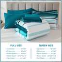 Dobuyly Teal Comforter Full Size Set 7 Pieces, Blue Boho Striped Bed in a Bag Full Size Soft Microfiber All Season Bedding Set with Comforter, Sheets, Pillowcases & Shams