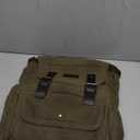 Waterproof Waxed Canvas Backpack for Men Travel Rucksack Leather Trimming (Green) One_Size