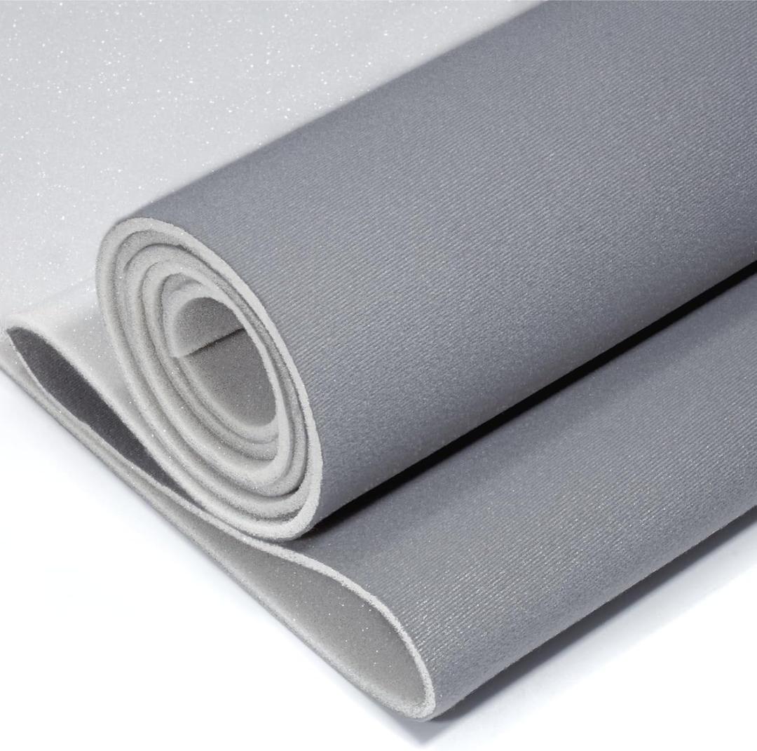 Auto Headliner Fabric 120 L  60 W Ultra-Fine Velvet with Foam Backing - Tube Packaging - Gray Interior Replacement Material for Car/Truck/SUV/RV Roof - Home Repair/DIY Headliner Material