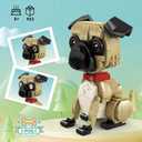 KAZI Ideas Pug Dog Building Toy Sets for Kids Ages 8+, Adorable Dogs Figures with Replaceable Eyes Accessories,Gifts for Dog Lovers,Puppy Model for Boys Girls Who Love Animals,Easter Basket Stuffers