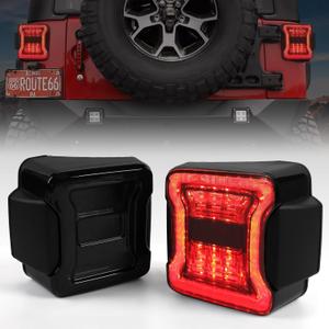 LED Tail Lights for Jeep Wrangler JK JKU 2007-2018, [DOT Approved] [Smoked Lens] [Plug n Play] Accessories