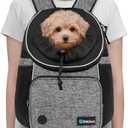 PetAmi Dog Front Carrier Backpack, Adjustable Dog Pet Cat Chest Carrier Backpack, Ventilated Dog Carrier for Hiking Camping Travel, Small Medium Puppy Large Cat Carrying Bag, Max 15 lbs, Gray