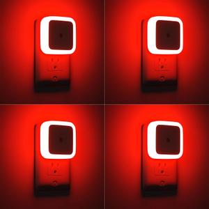 Sujeet Red Night Light, Night Lights Plug into Wall 4-Pack, Nightlight Plug in Night Light, Dusk to Dawn Night Lamp Led Night Lights for Adults Bedroom, Bathroom, Hallway
