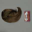 RENERSHOW Blonde Highlight Short Pixie Bob Wig with Bangs Straight Ombre Blonde Synthetic Wig with Dark Roots Layered Blonde Wigs for Women Medium Bob Daily Party Wig