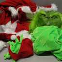 brableewear Christmas Green Giant Monster Costume for Kids Boys Christmas Furry Suit Santa Outfits Christmas Cosplay Costume (Large)