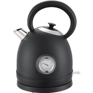 57oz Electric Kettle with Thermometer, Hot Water Pot, Retro Electric Tea Kettle for Boiling Water, 1500W Stainless Steel Pot, Cordless LED Indicator, Auto Shut-Off & Boil Dry Protection