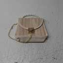 Mini Straw Bag for Girls, Summer Woven Crossbody Shoulder Bag for Women, Small Pearl Top Handle Handbag Flap Purse (White)