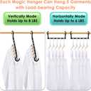 Magic Clothes Hangers Space Saving, Premium Closet Organizers and Storage, Sturdy Plastic Cascading Hanger with 360 Swivel Hooks for 20 Heavy Clothes, College Dorm Room Essentials for Girls, 4 Pack