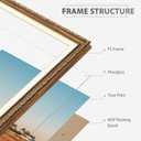 20x28 Frame, Vintage 20 x 28 Picture Frame, Classic Ornate Embossed Decorative Poster Frame for Art Prints, Posters, Photos, Home Wall Decor & Gallery Display, Brown, 20x28in