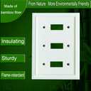 Wall Plates, Duplex Outlet Covers, Toggle Light Switch Plates, Decorator Light Switch Cover, Bamboo Fiber Material Wall Plate, Standard Size Wall Plates of various styles, White (3 Gang Toggle 1 Pack)