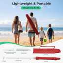 JEAREY 6.5ft Sun Shade Umbrellas, Portable Umbrella with Stand, Lightweight Sun Protection Free Standing Sport Umbrella for Outdoor Sports, Camping, Fishing, Patio, Beach, Red