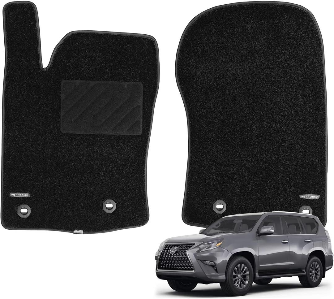 WENNEBIRD Superior Carpet Front Row Floor Mats for 2014-2023 Lexus GX460, 0.6-Inch Ultra-Thick, Noise-Reducing, All-Weather Waterproof Anti-Slip  2-Pc Set