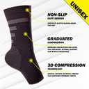 POWERLIX Legs Orthopedic Brace Compression Support Sleeve (Pair) for Swelling, Sprain, Plantar Fasciitis, Arthritis, Tendinitis (Black, M)