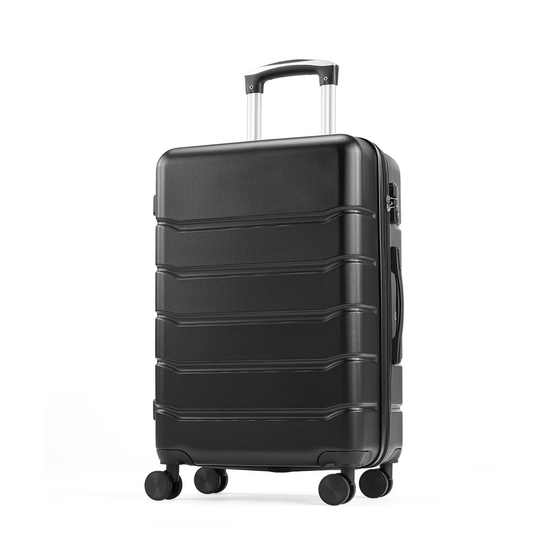 OLIXIS 25 Inch Carry-On Luggage with Spinner Wheels, Travel Suitcase with TSA Approved Lock, for Business & Travel–Black