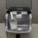 EUHOMY Nugget Ice Makers Countertop, Pebble Ice Maker Machine with 35lbs/24H Soft Ice, Self-Cleaning Sonic Ice Maker with Ice Scoop&Basket, Pellet Ice Maker for Home/Kitchen/Office(Stainless Steels) (Silver)