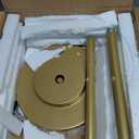 Masupu Drink Table, Round Side Table for Small Spaces, Pedestal Side Table, Small End Table with Metal Base, for Living Room, Bedroom, Bathroom, White Gold